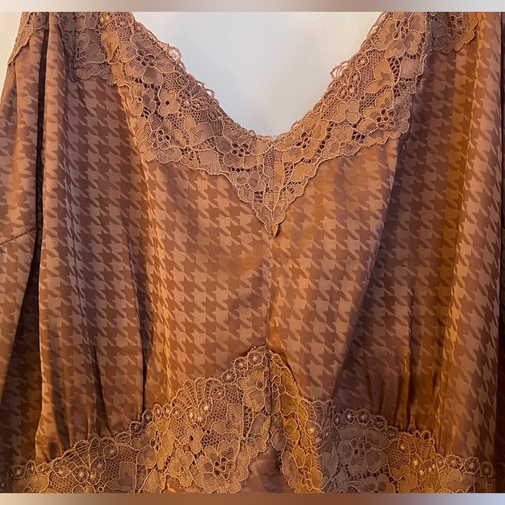 Torrid Tan Lace-Trim Maxi Dress - Picture 3 of 5